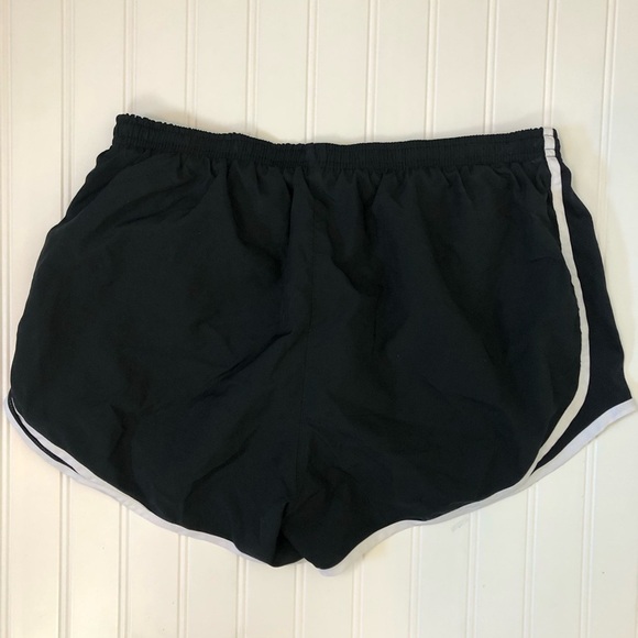 Nike Women's Black Tempo Running Shorts White Trim Brief Lined size Large - Picture 6 of 13